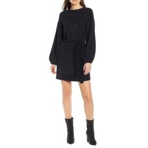 SOMETHING NAVY Black New Shimmering Sweater Casual Dress Size Small